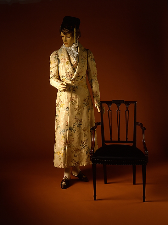 Men's dressing coat..worn over a matching waistcoat 1830