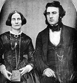 Early photographic image of an 1840s couple.